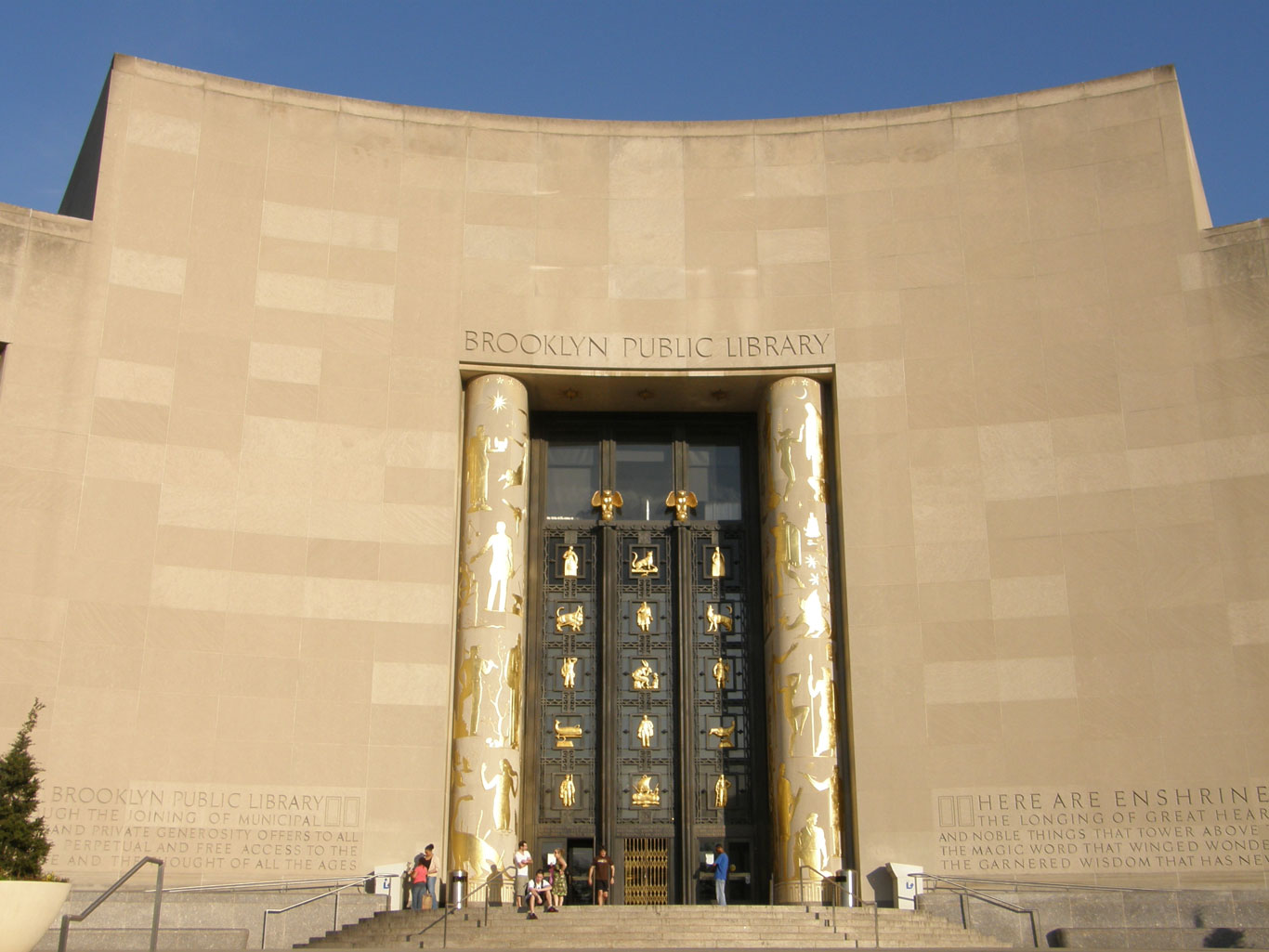 Outside of the Brooklyn public library